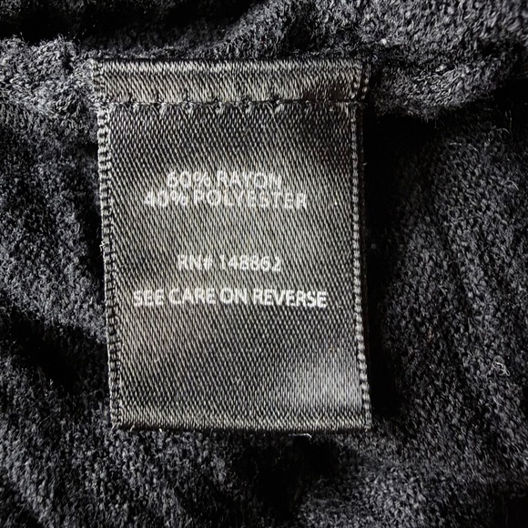 Torrid Black Slub Knit Open Front Draped Waterfall Cardigan Plus Size 2 2X - Picture 9 of 11